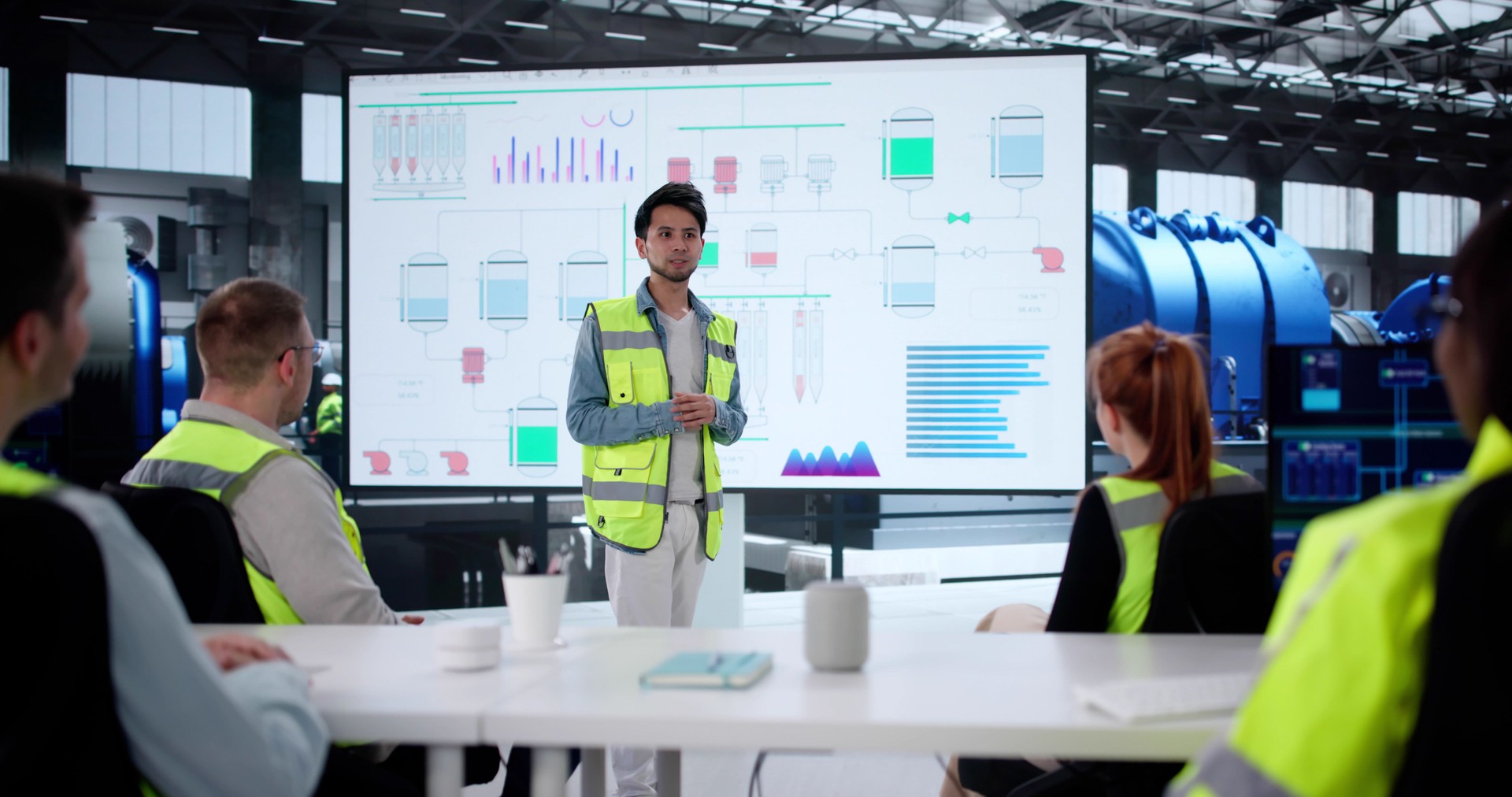 Diverse Group Of Professionals Giving Training Session